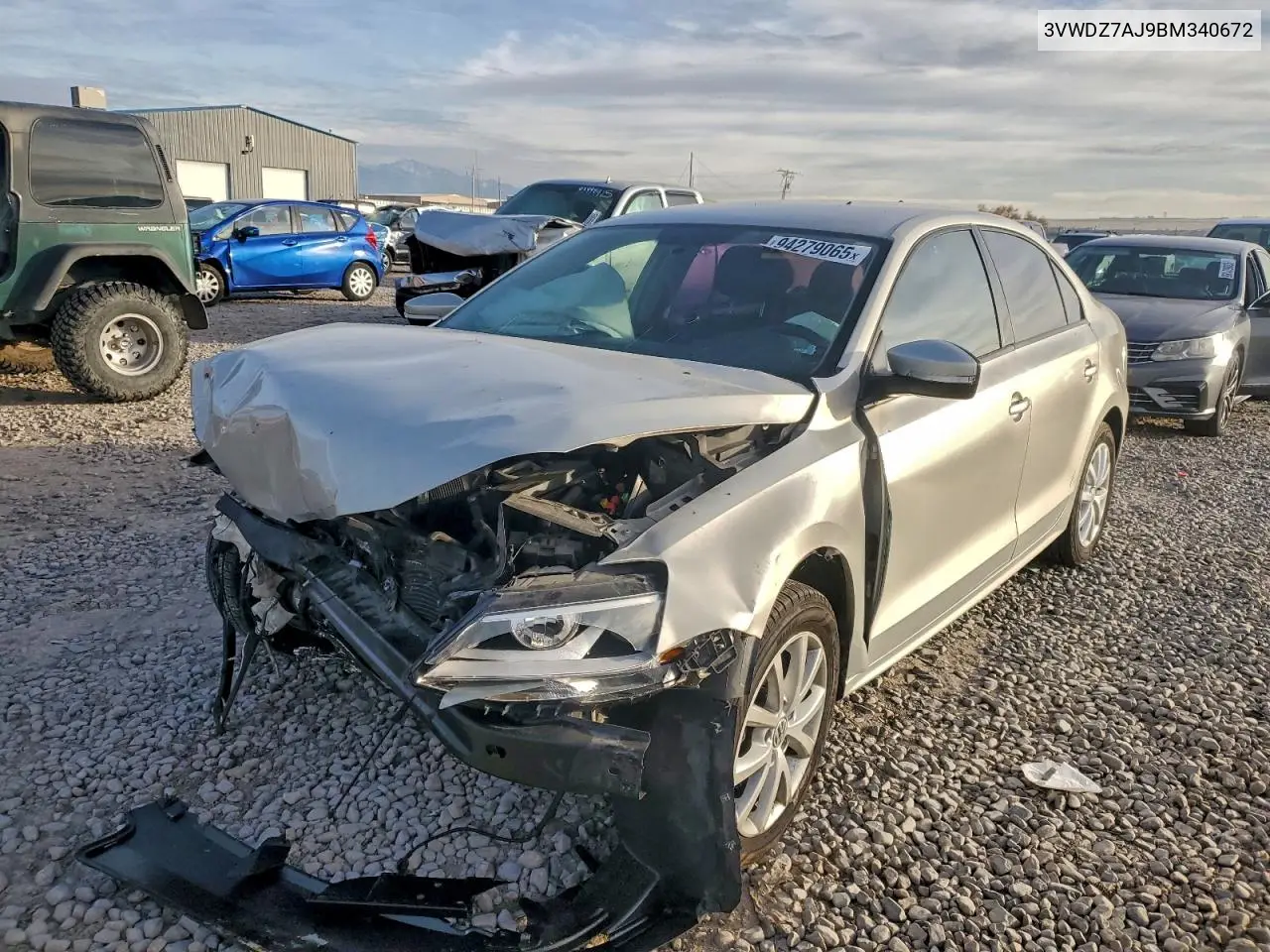 3VWDZ7AJ9BM340672 2011 Volkswagen Jetta Se