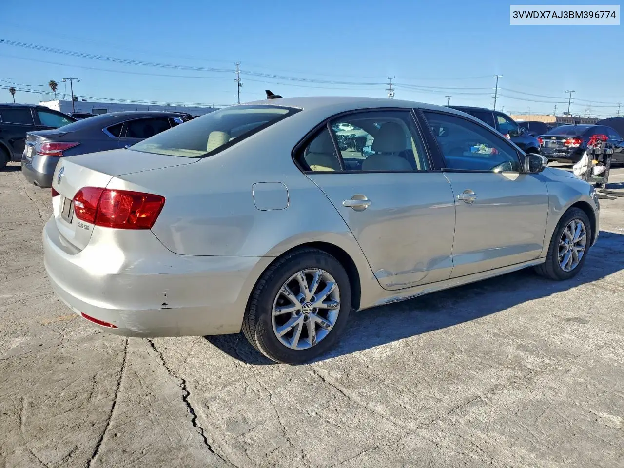 3VWDX7AJ3BM396774 2011 Volkswagen Jetta Se