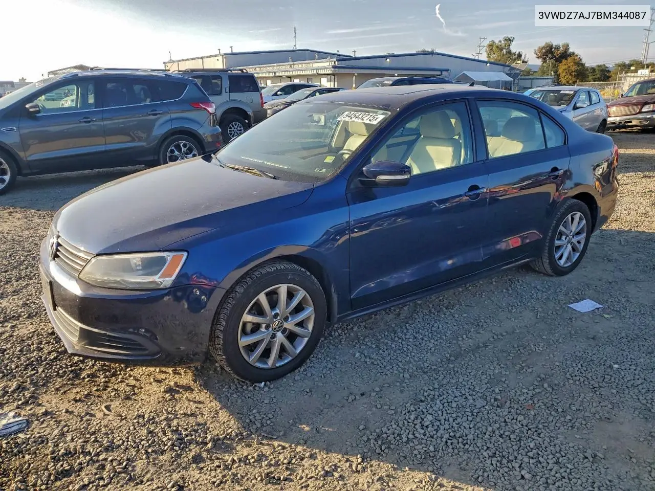 3VWDZ7AJ7BM344087 2011 Volkswagen Jetta Se