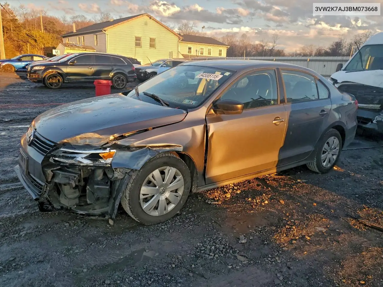 3VW2K7AJ3BM073668 2011 Volkswagen Jetta Base