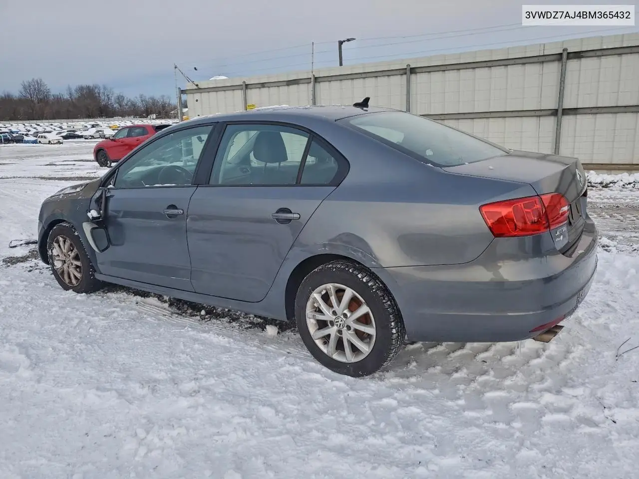 3VWDZ7AJ4BM365432 2011 Volkswagen Jetta Se