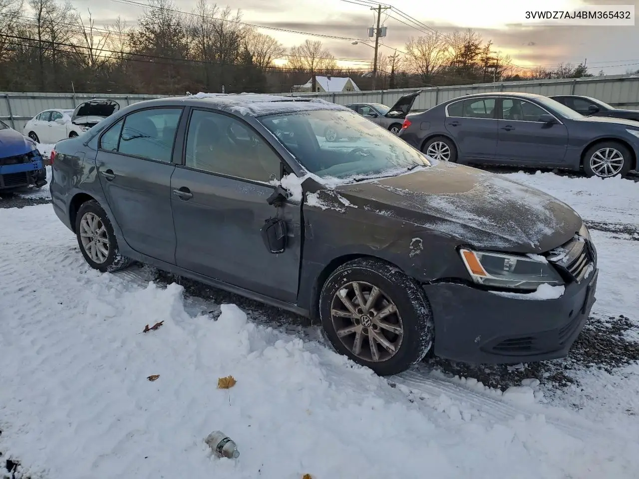 3VWDZ7AJ4BM365432 2011 Volkswagen Jetta Se