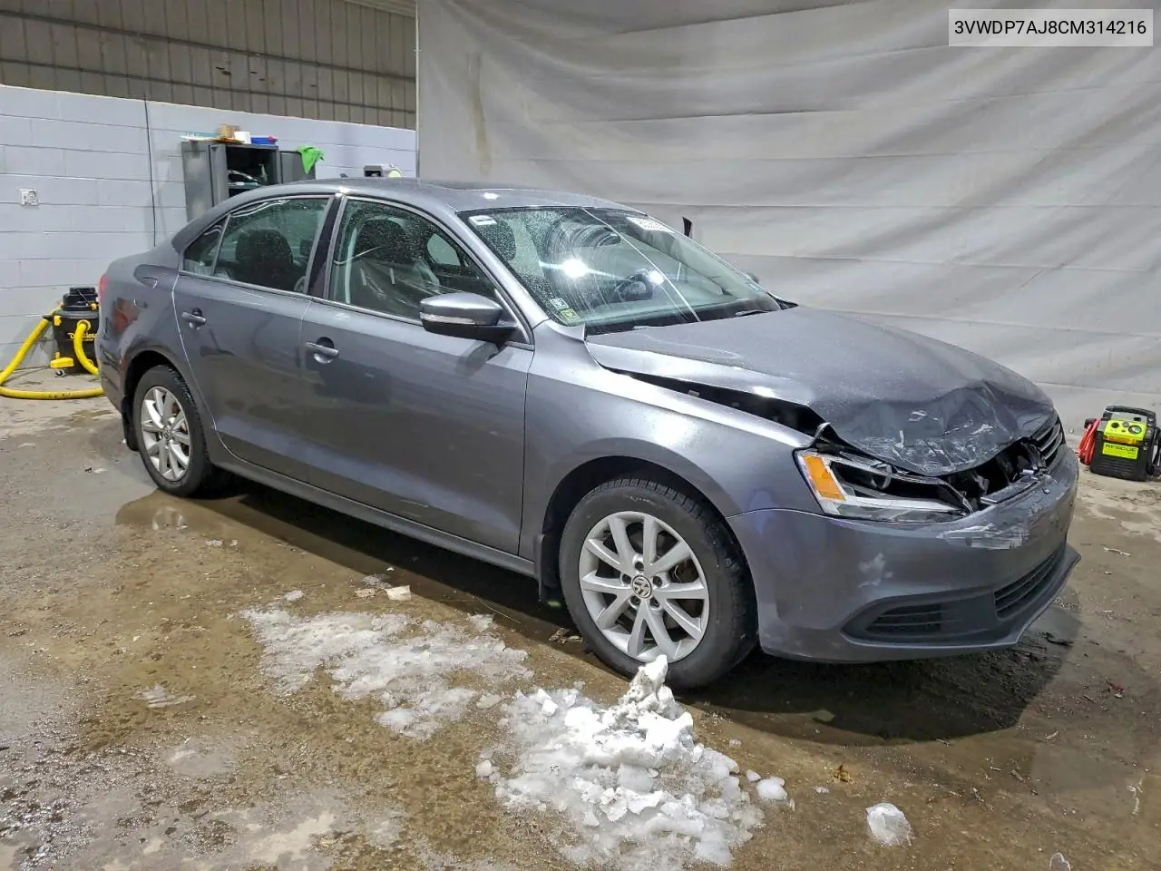3VWDP7AJ8CM314216 2012 Volkswagen Jetta Se