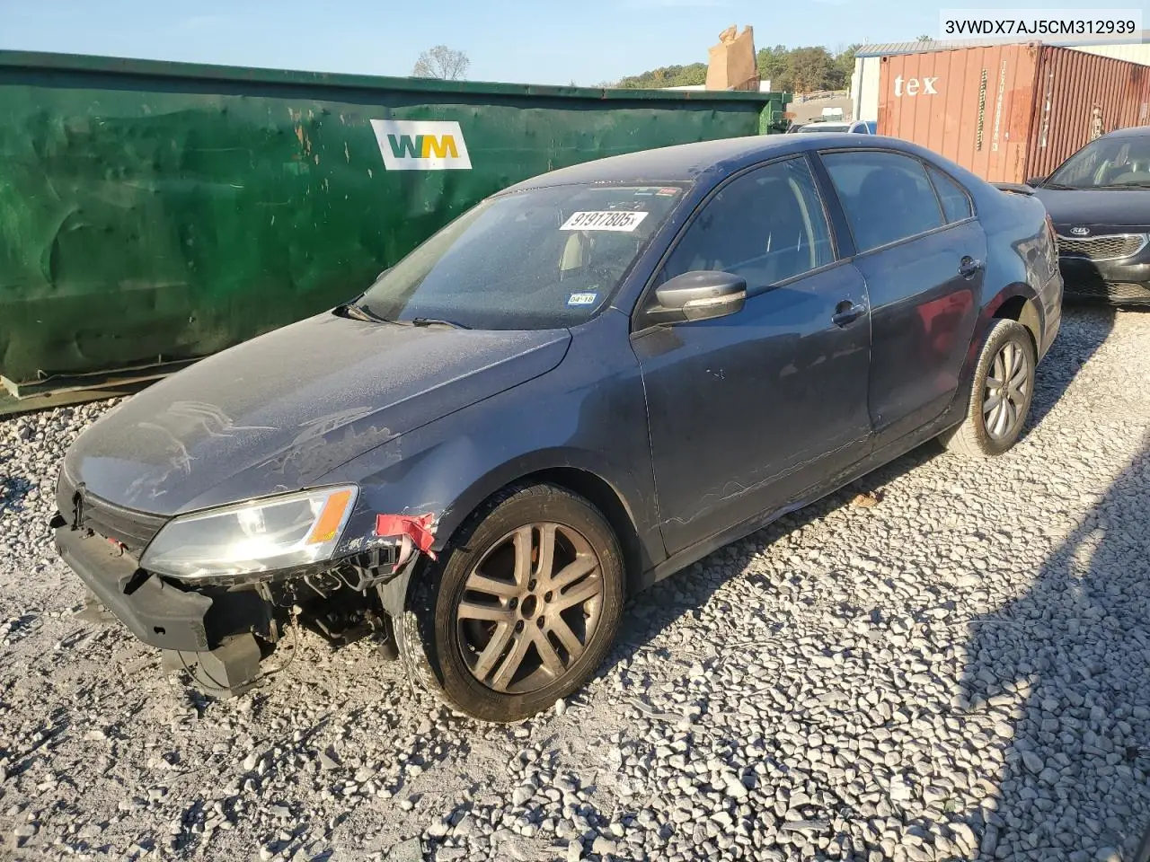 3VWDX7AJ5CM312939 2012 Volkswagen Jetta Se