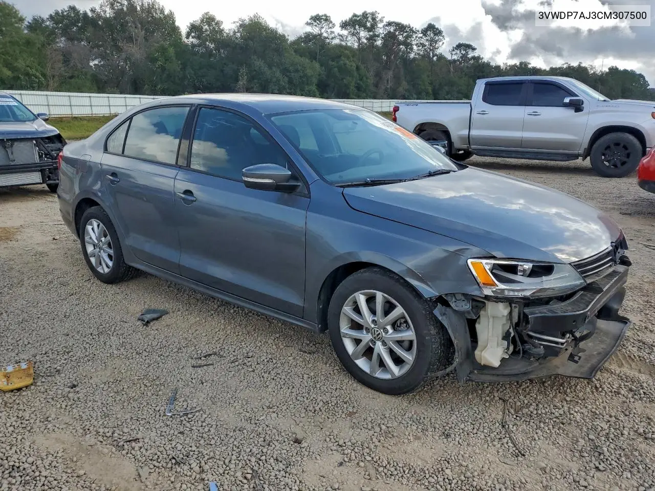 3VWDP7AJ3CM307500 2012 Volkswagen Jetta Se
