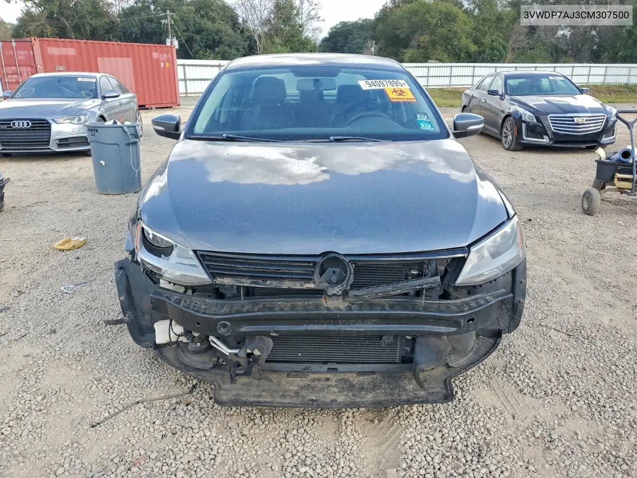 3VWDP7AJ3CM307500 2012 Volkswagen Jetta Se