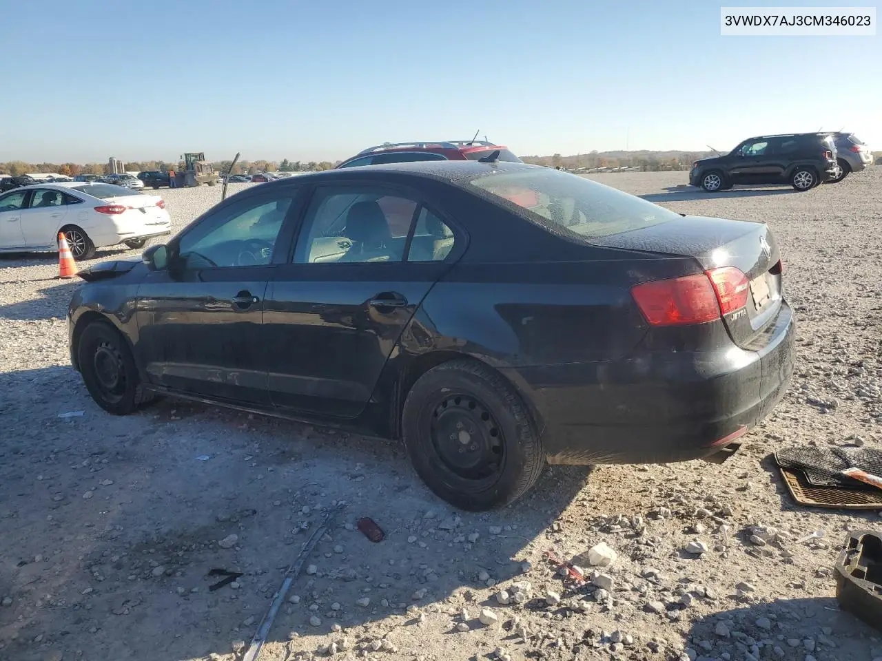 3VWDX7AJ3CM346023 2012 Volkswagen Jetta Se