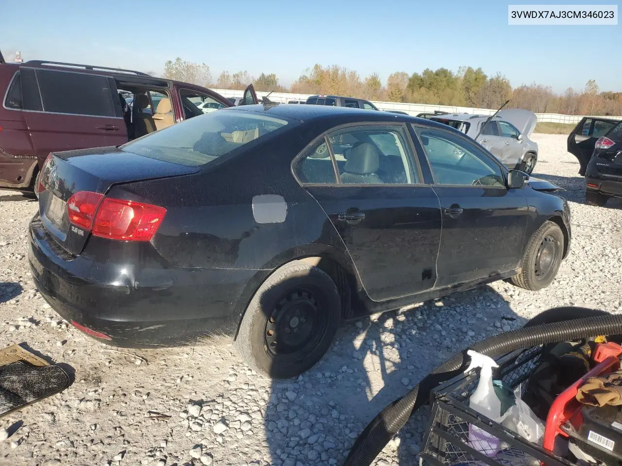 3VWDX7AJ3CM346023 2012 Volkswagen Jetta Se