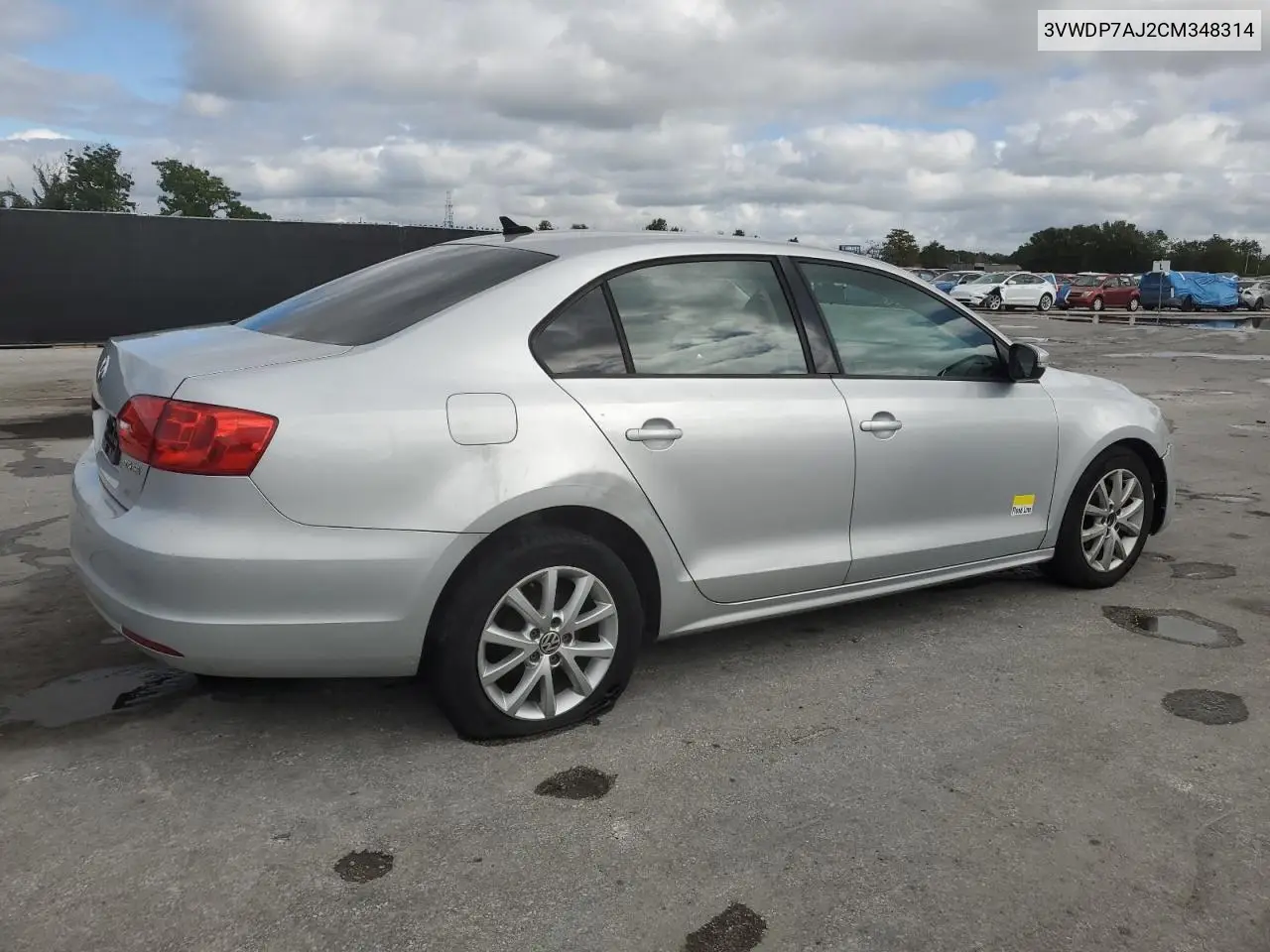 3VWDP7AJ2CM348314 2012 Volkswagen Jetta Se