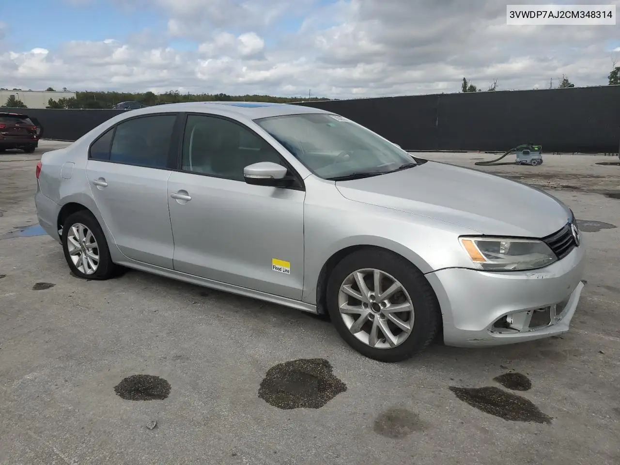 3VWDP7AJ2CM348314 2012 Volkswagen Jetta Se