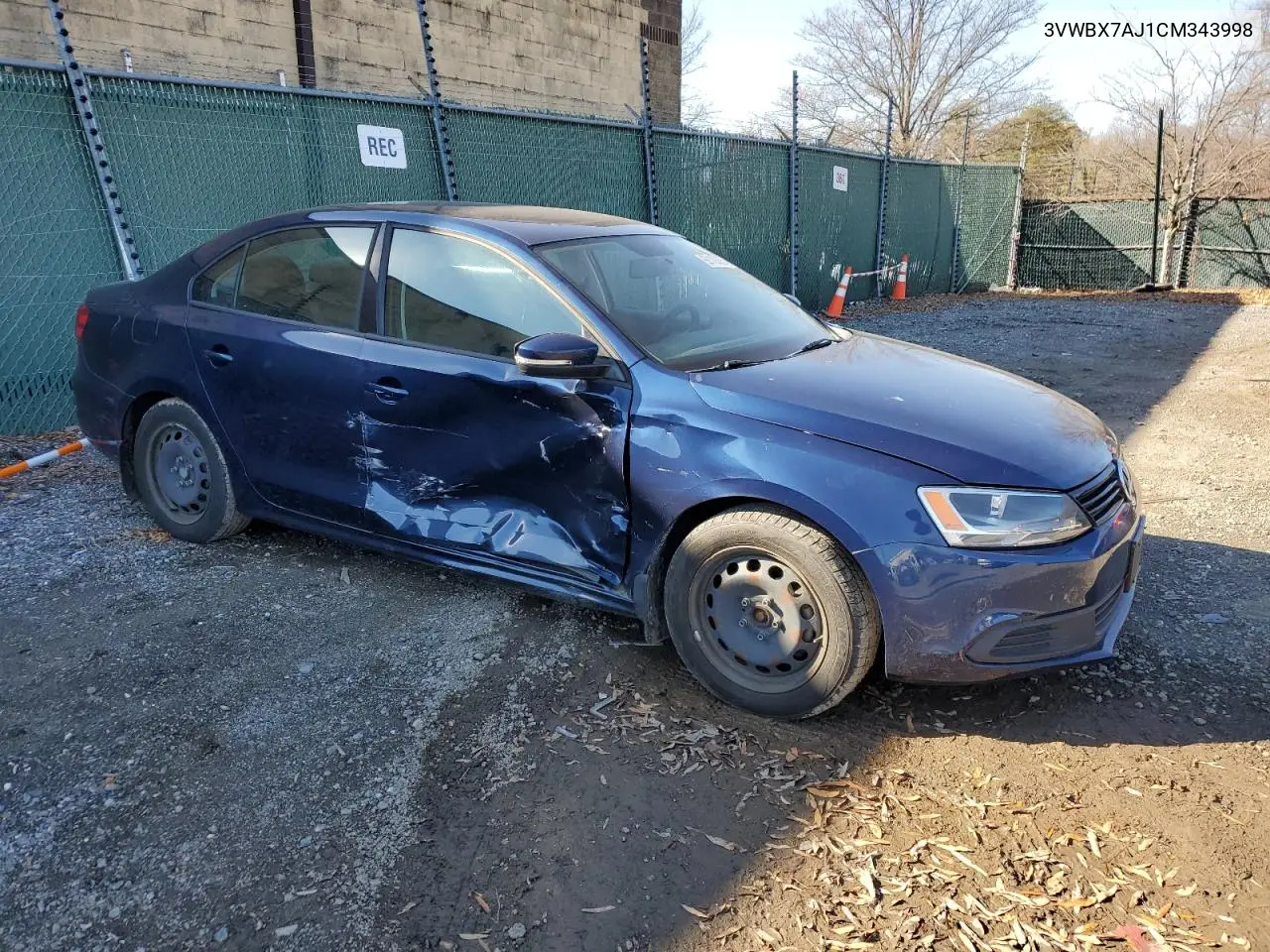 3VWBX7AJ1CM343998 2012 Volkswagen Jetta Se