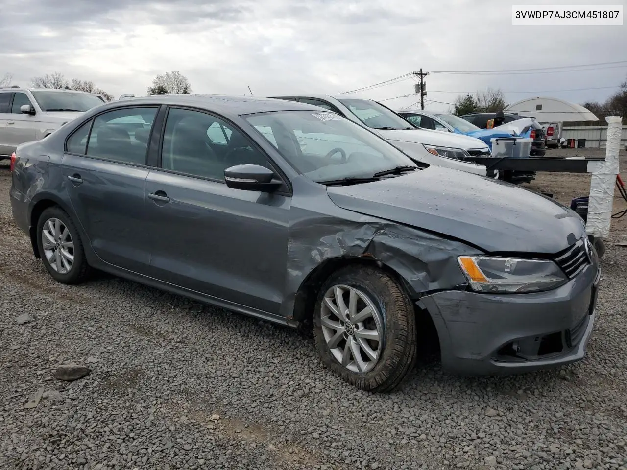 3VWDP7AJ3CM451807 2012 Volkswagen Jetta Se