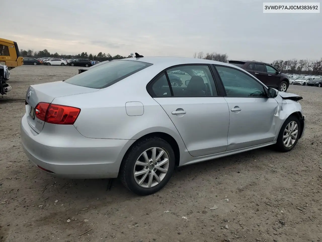 3VWDP7AJ0CM383692 2012 Volkswagen Jetta Se