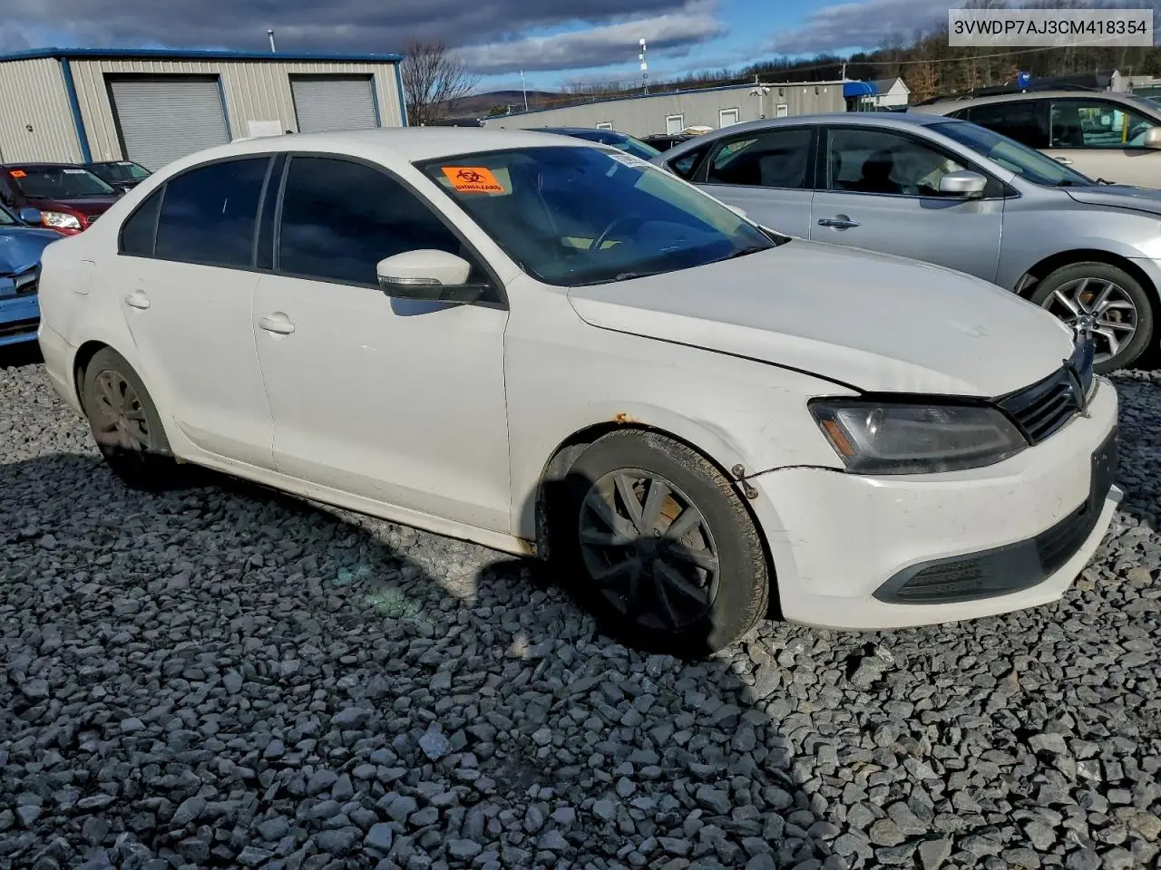 3VWDP7AJ3CM418354 2012 Volkswagen Jetta Se