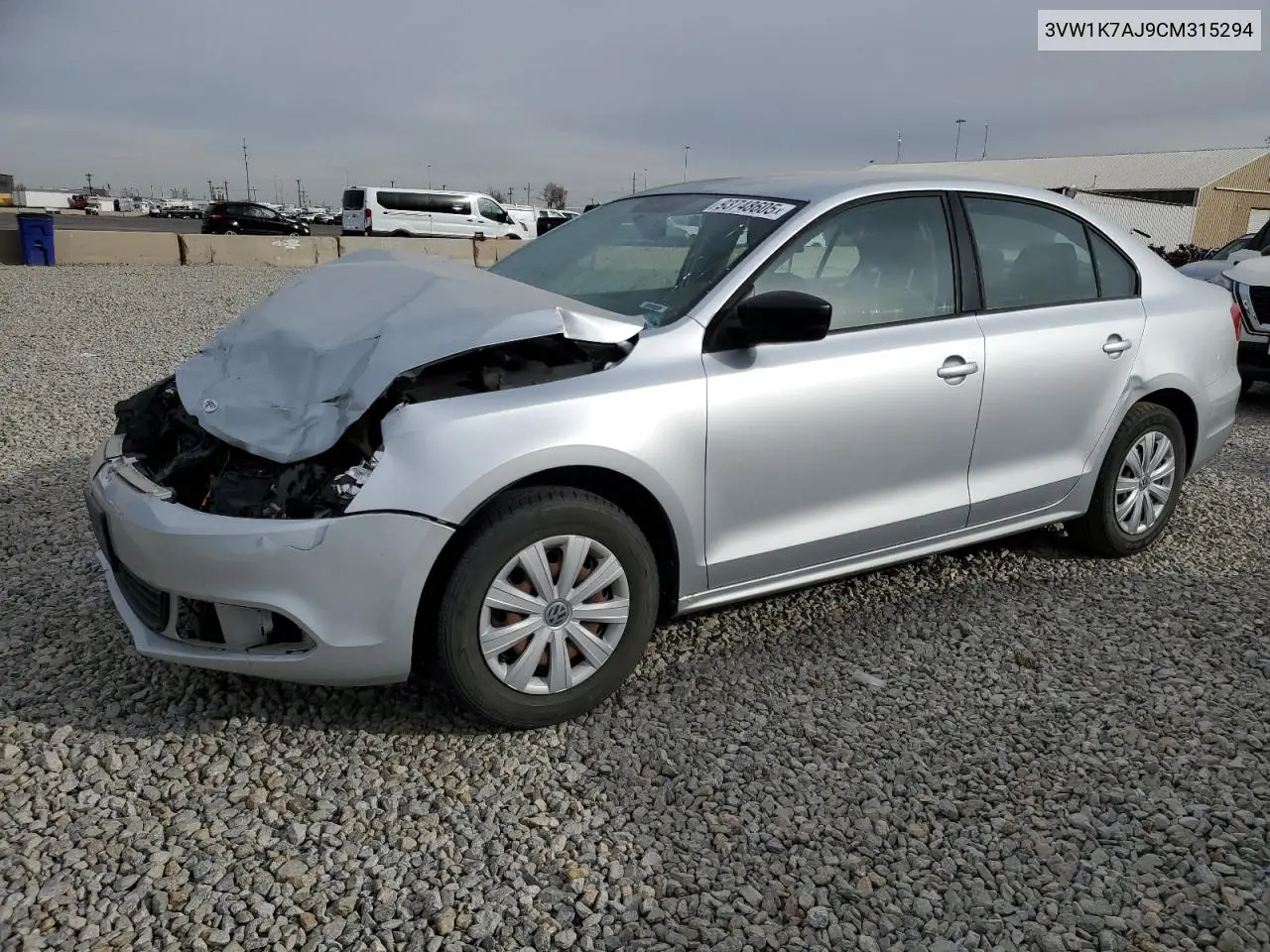 3VW1K7AJ9CM315294 2012 Volkswagen Jetta Base