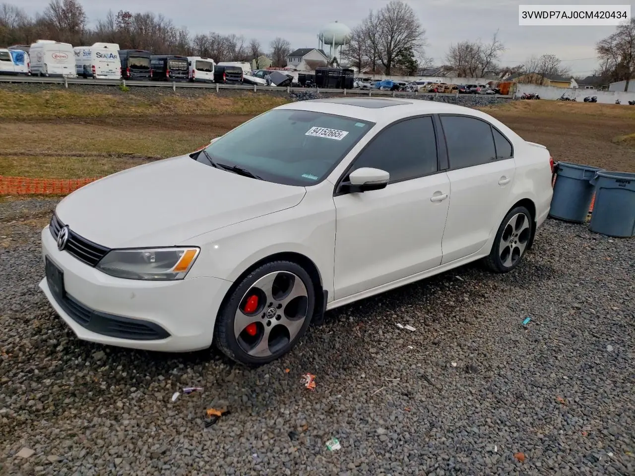 3VWDP7AJ0CM420434 2012 Volkswagen Jetta Se
