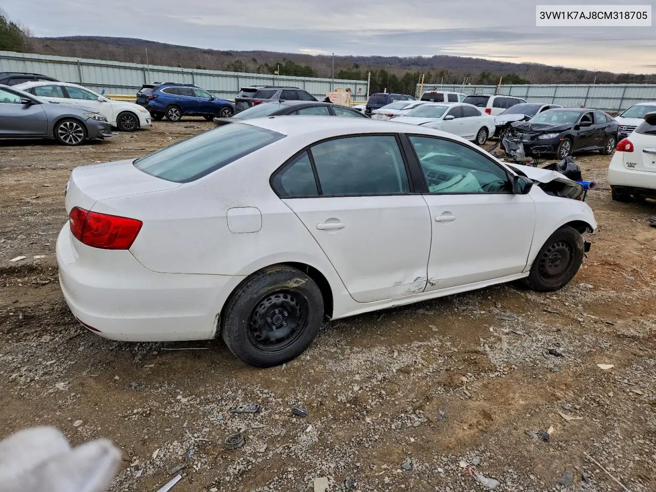 3VW1K7AJ8CM318705 2012 Volkswagen Jetta Base