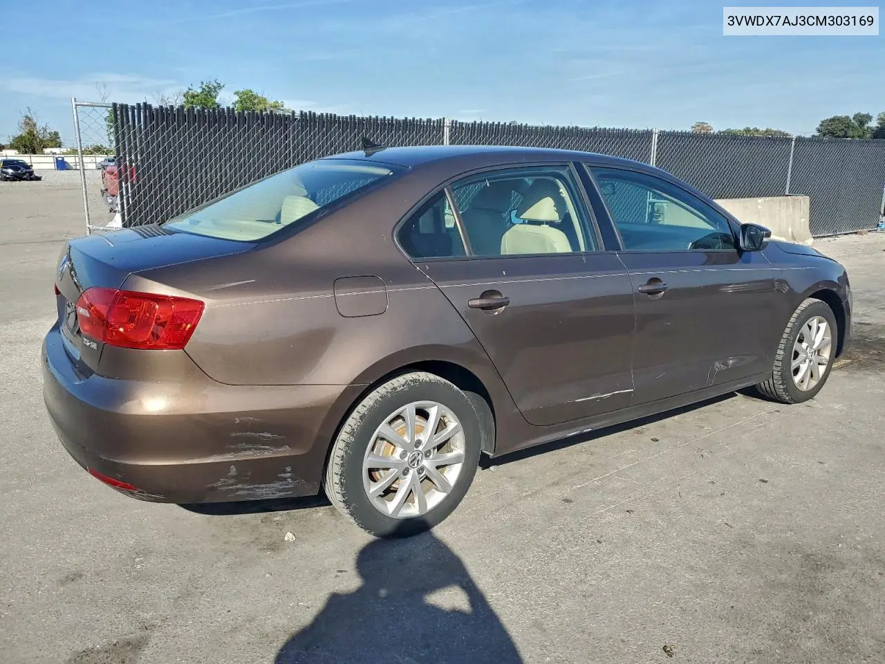 3VWDX7AJ3CM303169 2012 Volkswagen Jetta Se
