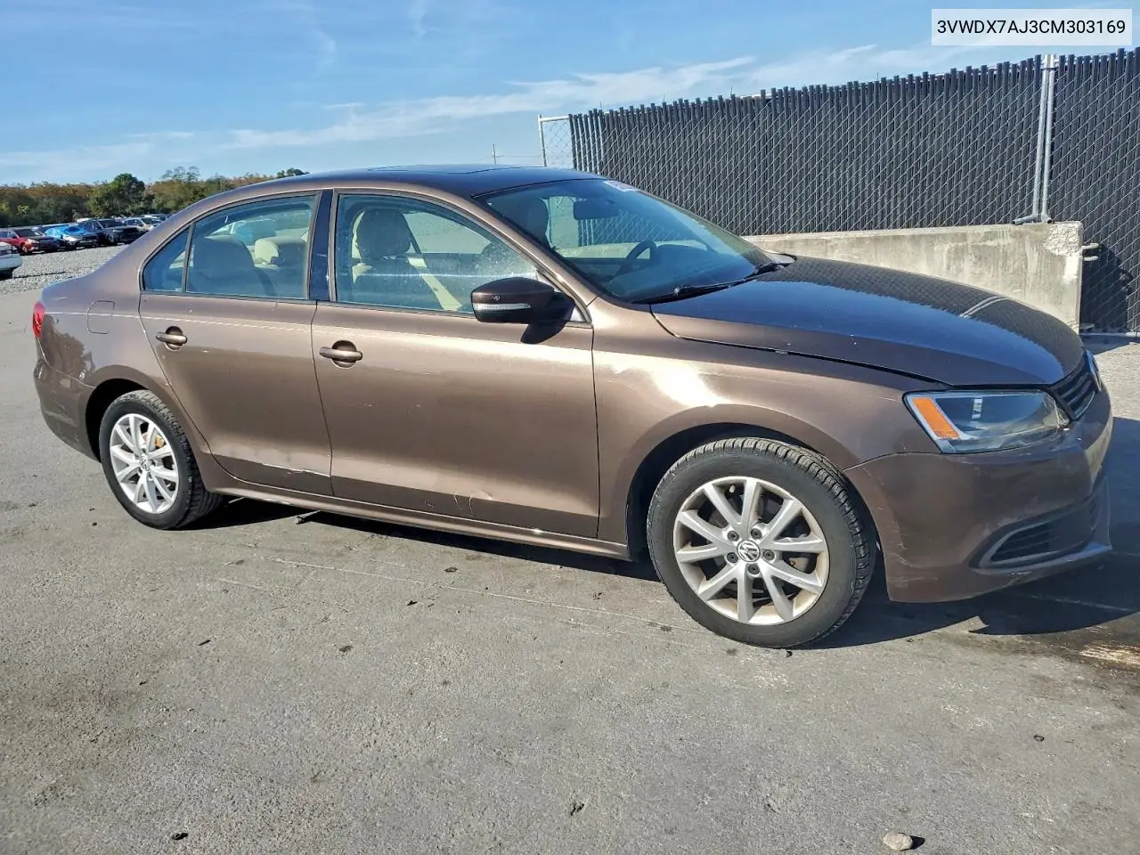 3VWDX7AJ3CM303169 2012 Volkswagen Jetta Se