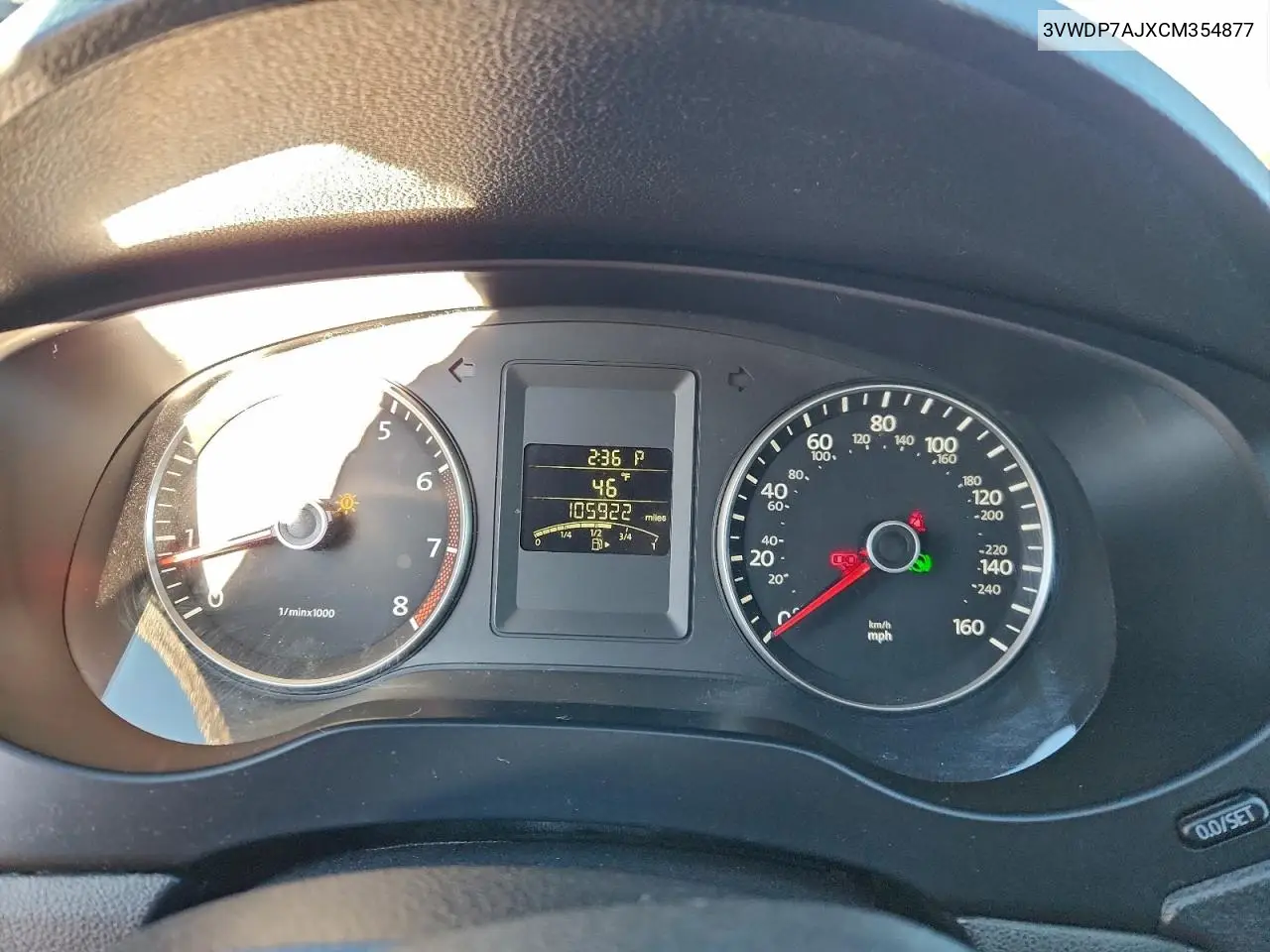 3VWDP7AJXCM354877 2012 Volkswagen Jetta Se