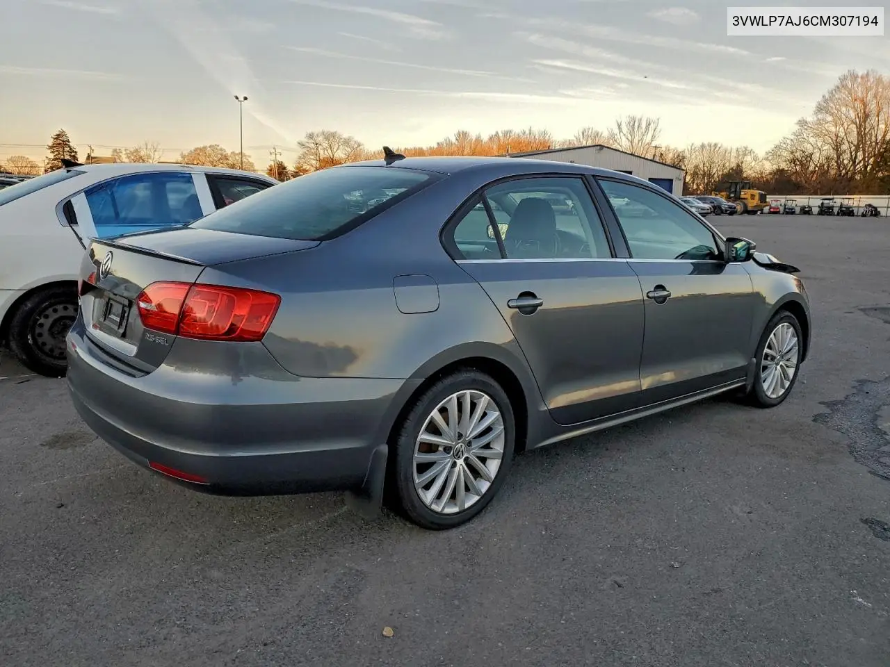 3VWLP7AJ6CM307194 2012 Volkswagen Jetta Sel