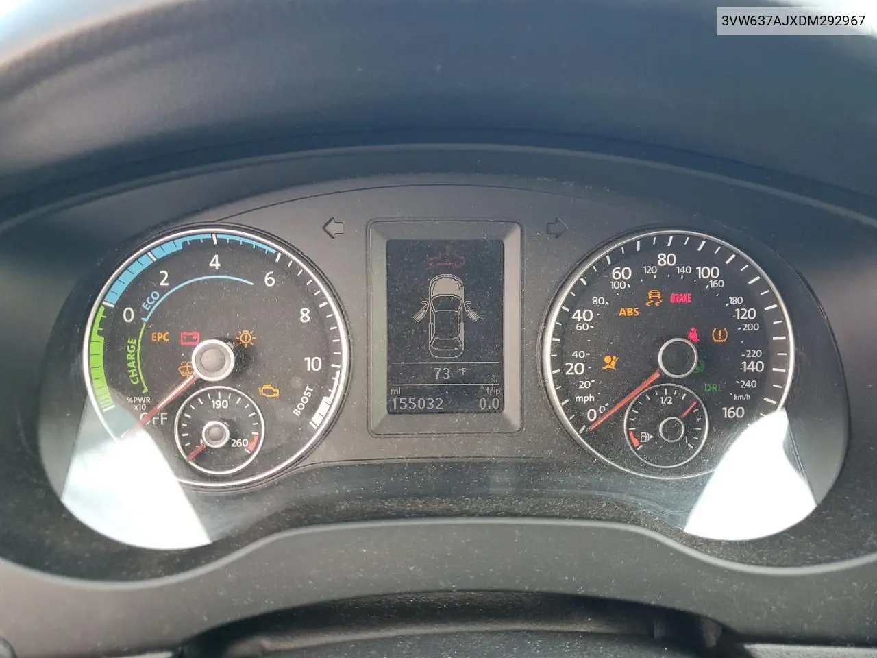 3VW637AJXDM292967 2013 Volkswagen Jetta Hybrid