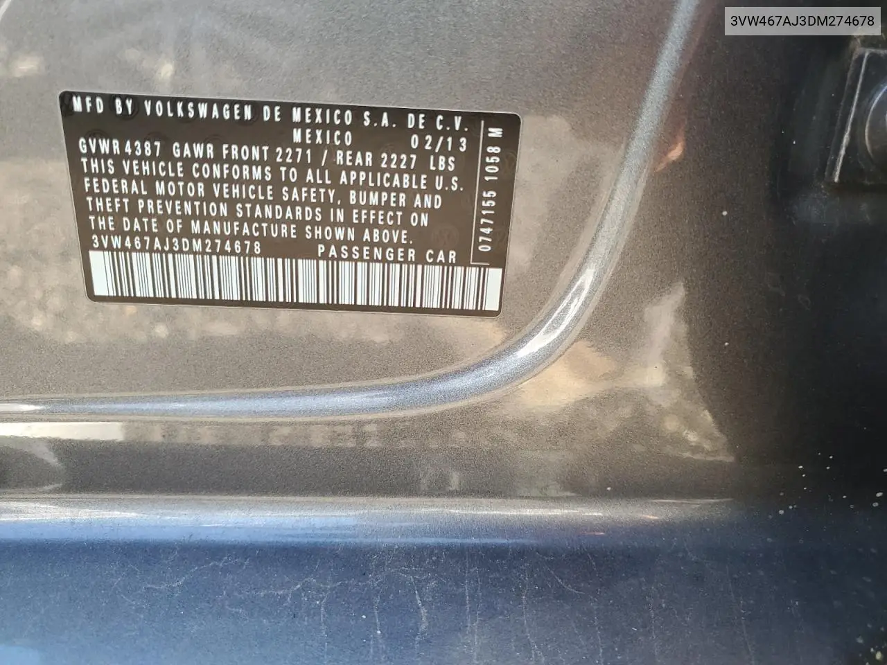 3VW467AJ3DM274678 2013 Volkswagen Jetta Gli