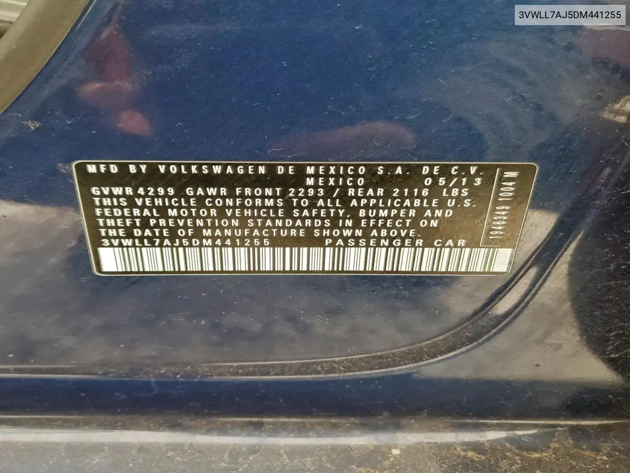 3VWLL7AJ5DM441255 2013 Volkswagen Jetta Tdi