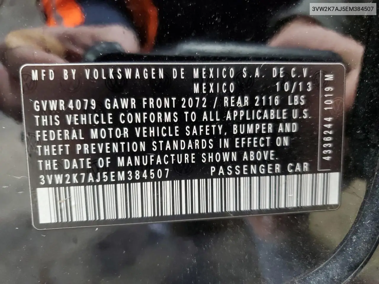3VW2K7AJ5EM384507 2014 Volkswagen Jetta Base