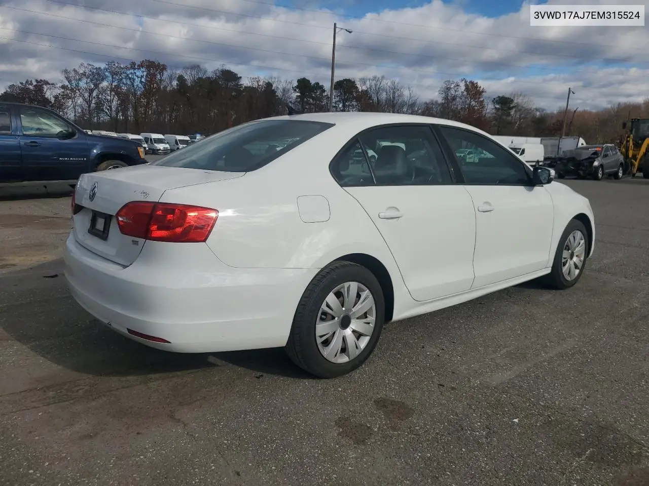 3VWD17AJ7EM315524 2014 Volkswagen Jetta Se