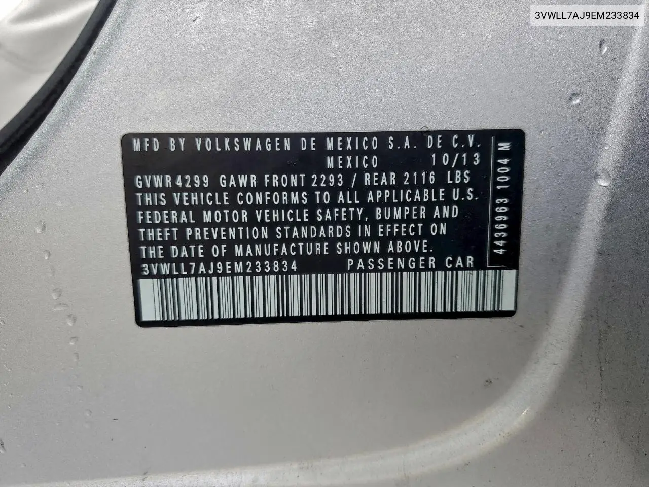 3VWLL7AJ9EM233834 2014 Volkswagen Jetta Tdi