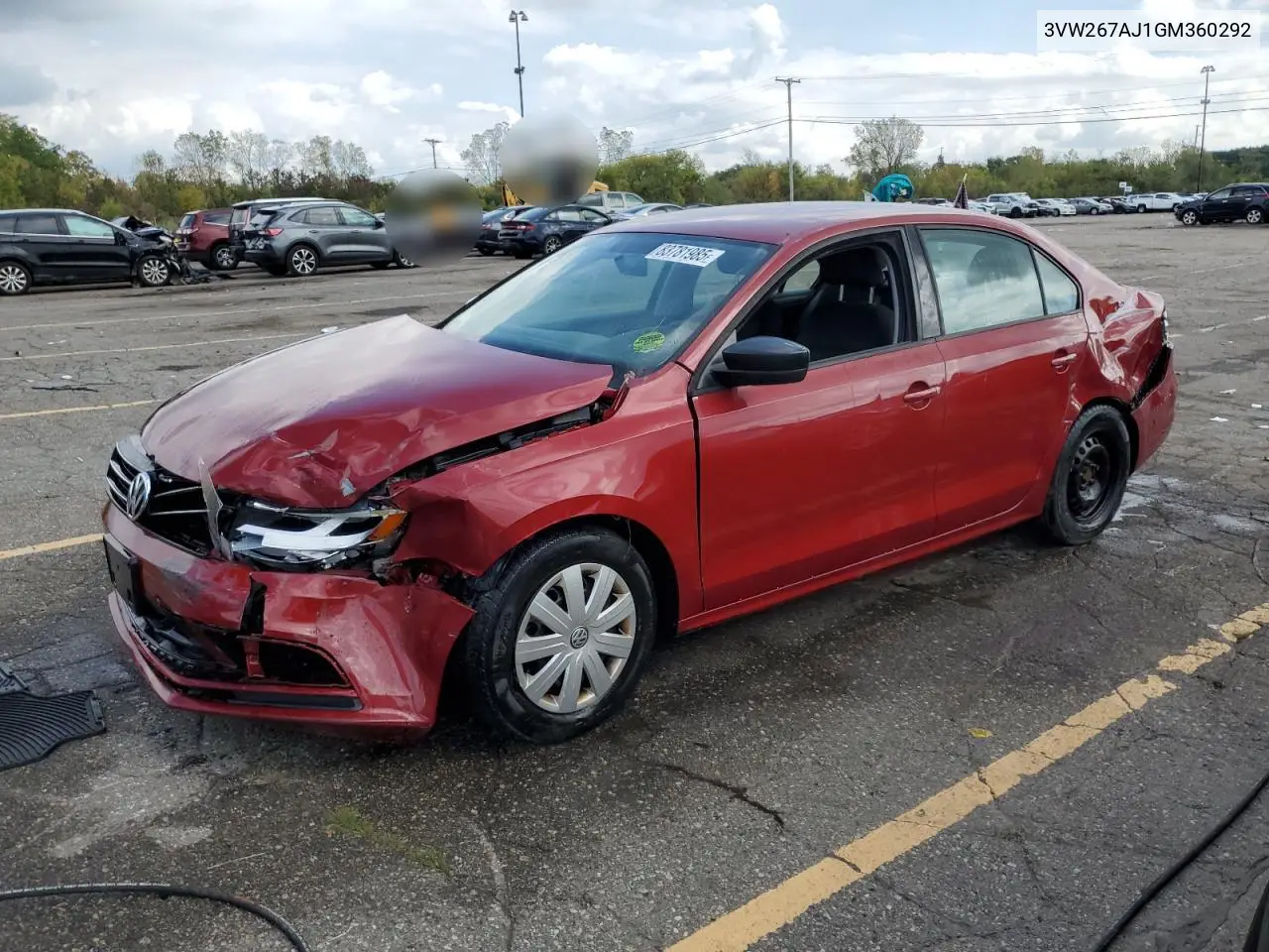 3VW267AJ1GM360292 2016 Volkswagen Jetta S