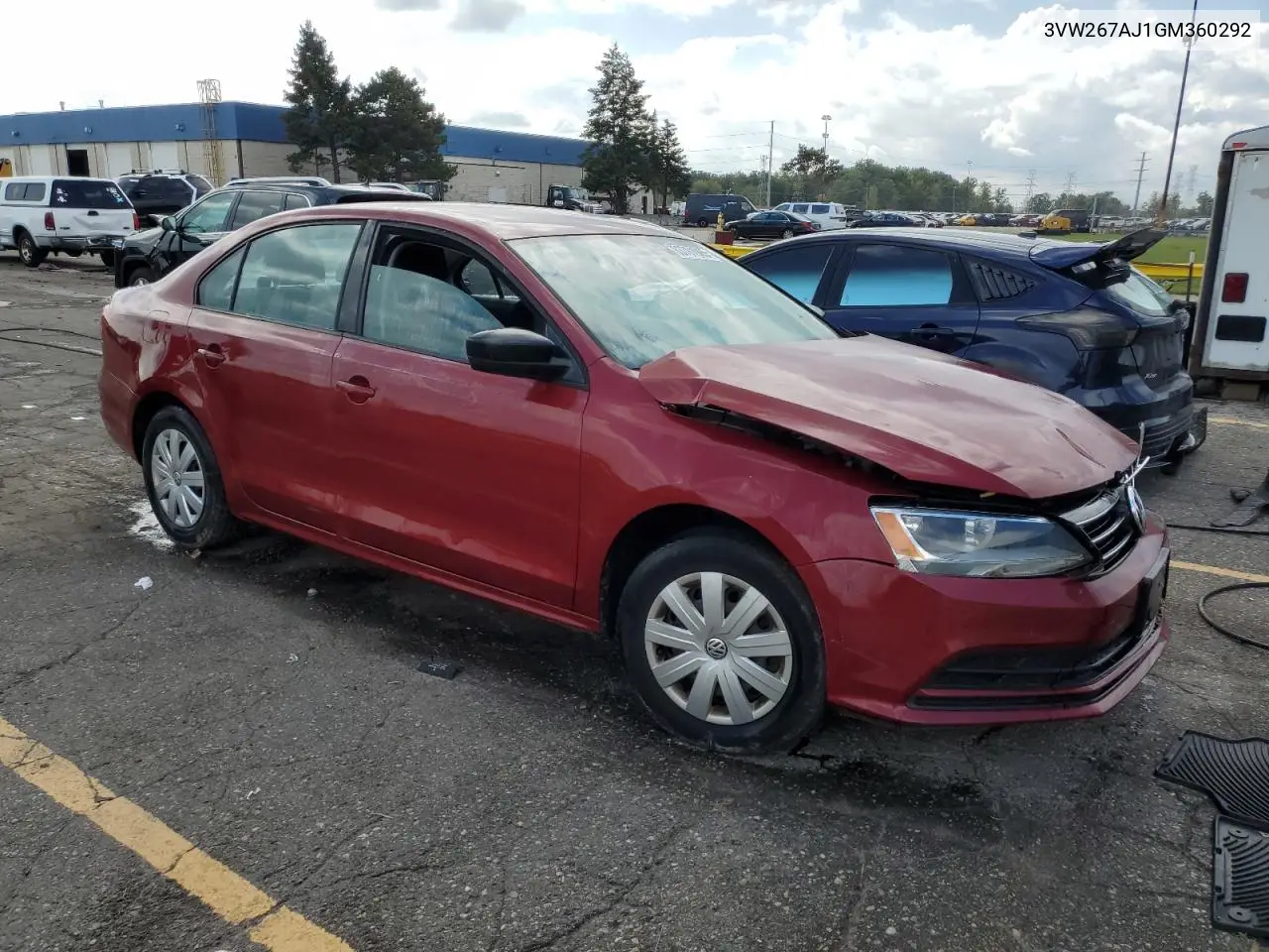 3VW267AJ1GM360292 2016 Volkswagen Jetta S