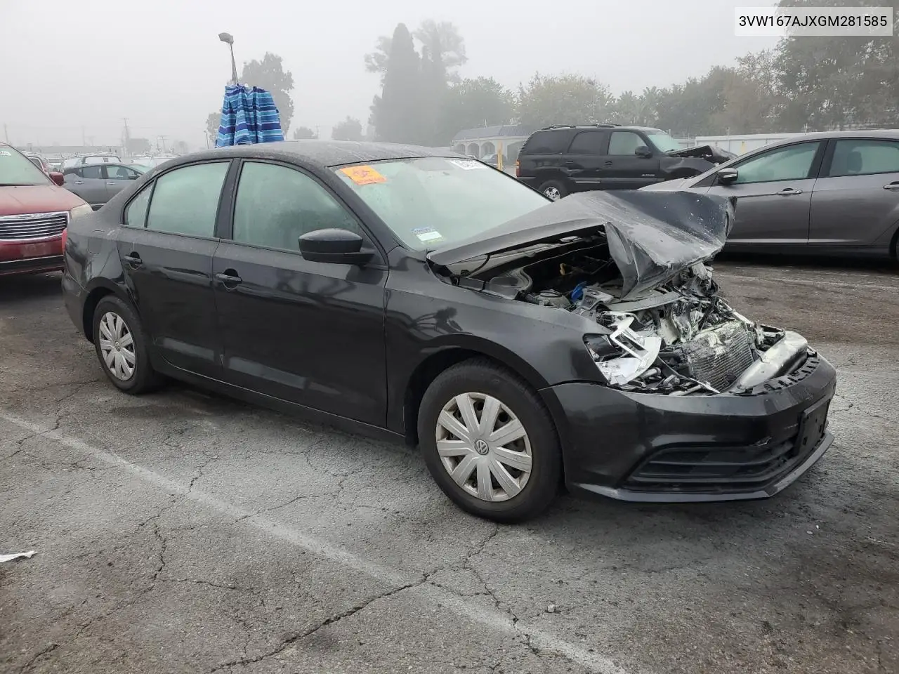 3VW167AJXGM281585 2016 Volkswagen Jetta S