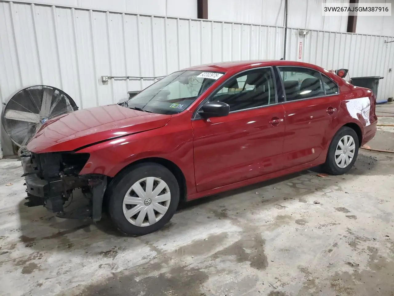 3VW267AJ5GM387916 2016 Volkswagen Jetta S