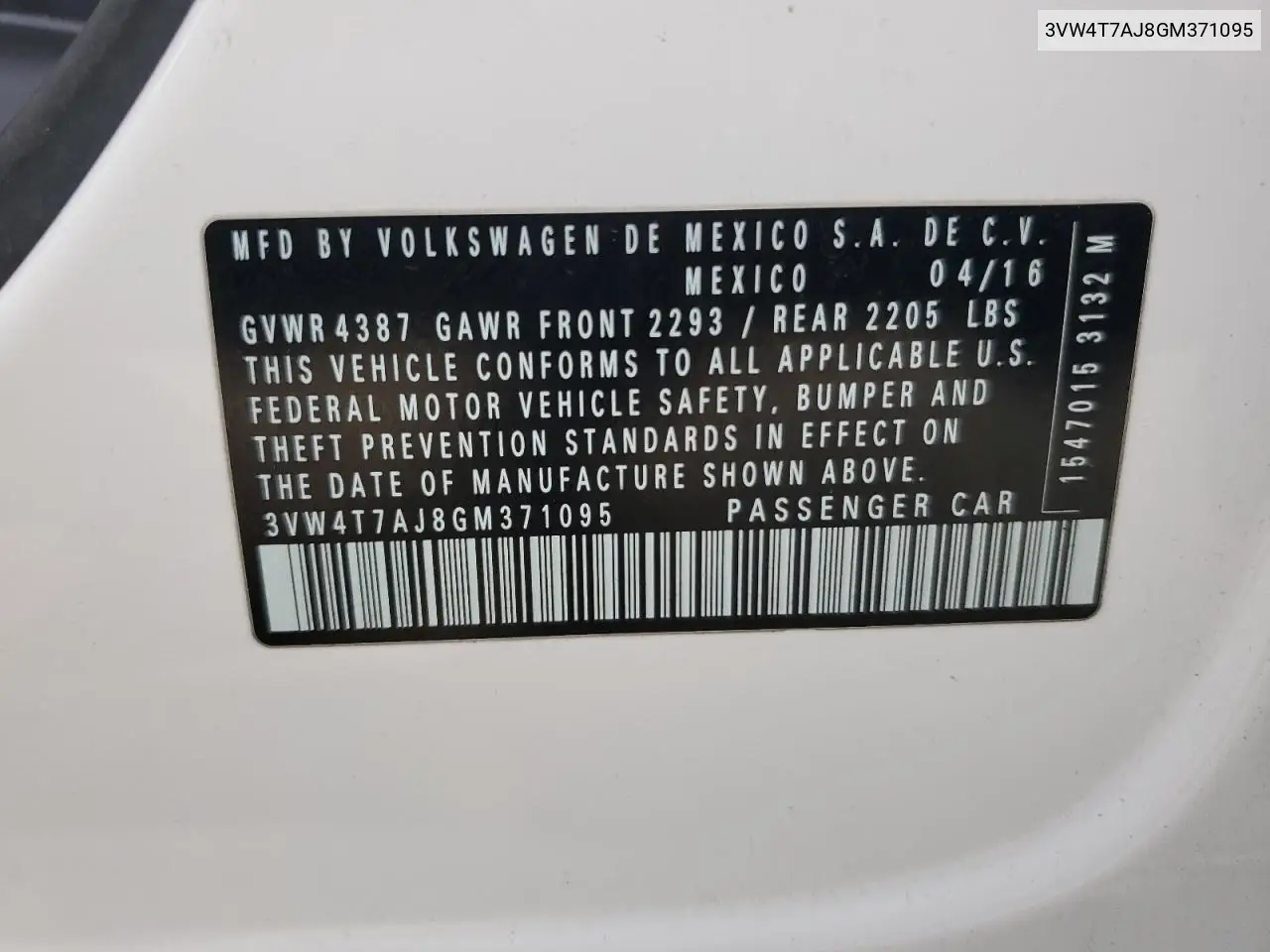 3VW4T7AJ8GM371095 2016 Volkswagen Jetta Gli