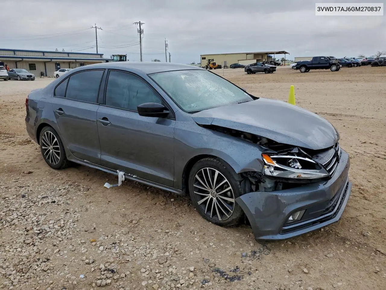 3VWD17AJ6GM270837 2016 Volkswagen Jetta Sport