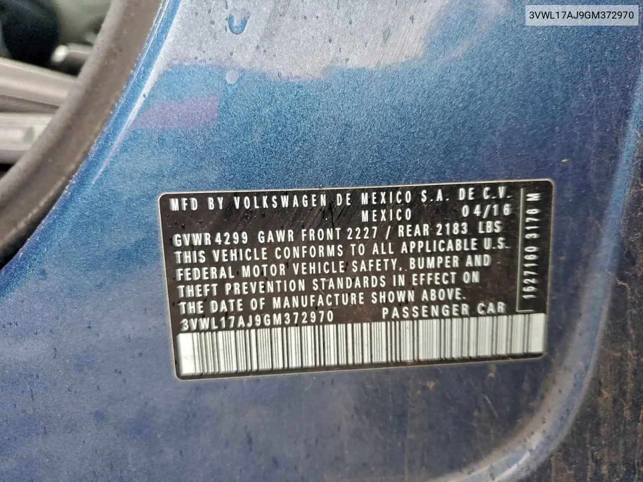 3VWL17AJ9GM372970 2016 Volkswagen Jetta Sel