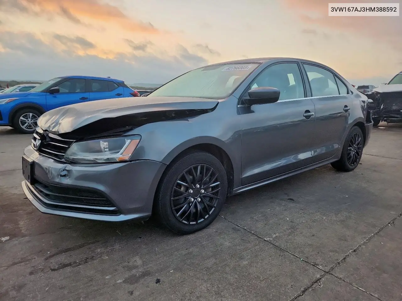 3VW167AJ3HM388592 2017 Volkswagen Jetta S