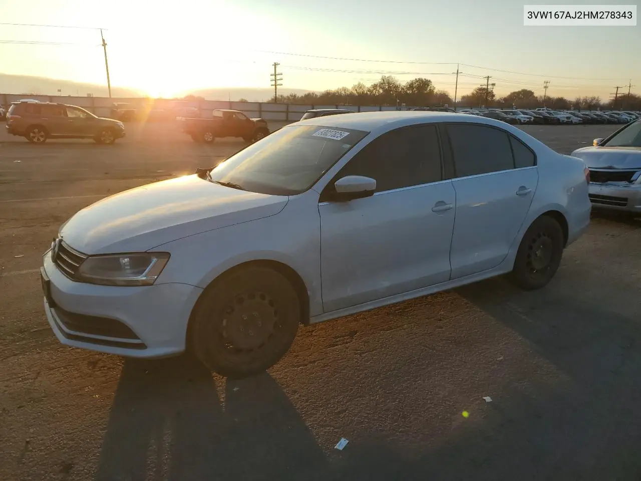 3VW167AJ2HM278343 2017 Volkswagen Jetta S