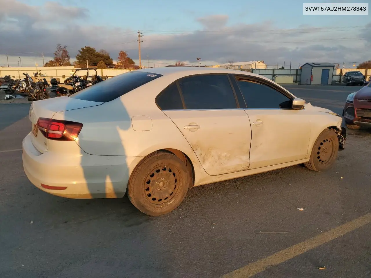 3VW167AJ2HM278343 2017 Volkswagen Jetta S