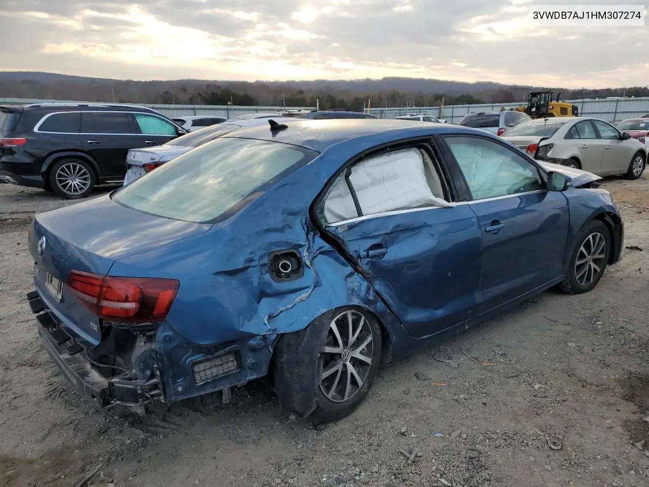 3VWDB7AJ1HM307274 2017 Volkswagen Jetta Se