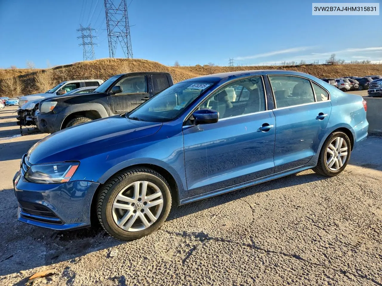 3VW2B7AJ4HM315831 2017 Volkswagen Jetta S