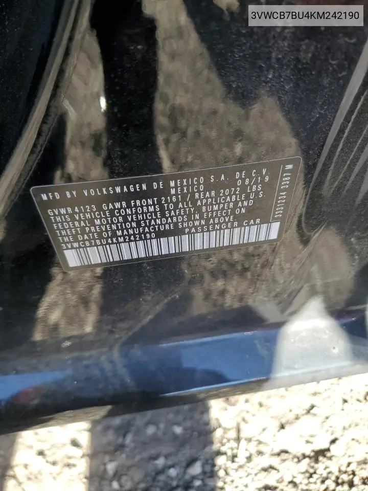 3VWCB7BU4KM242190 2019 Volkswagen Jetta S