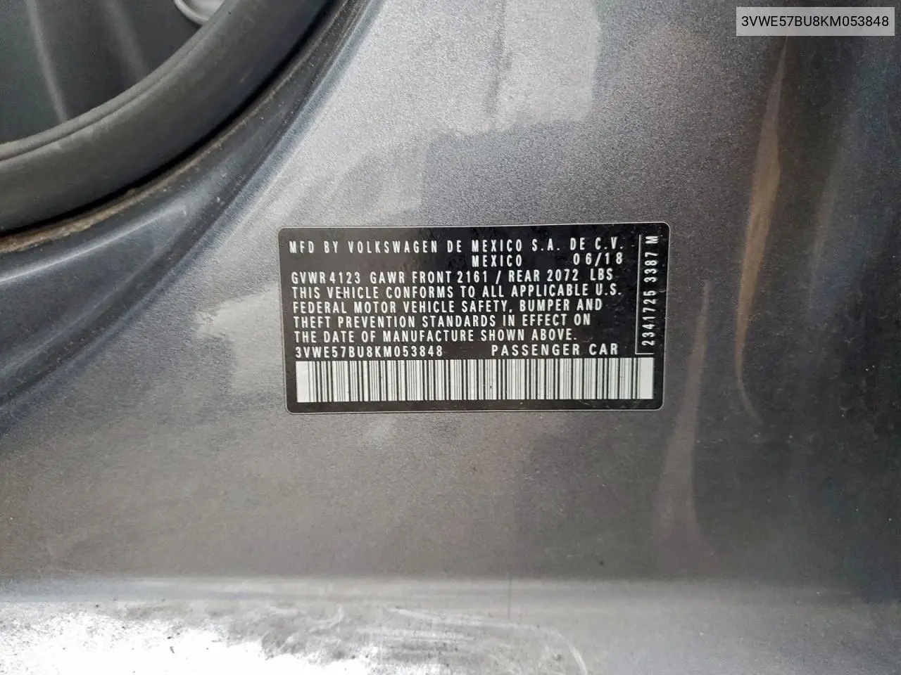 3VWE57BU8KM053848 2019 Volkswagen Jetta Sel