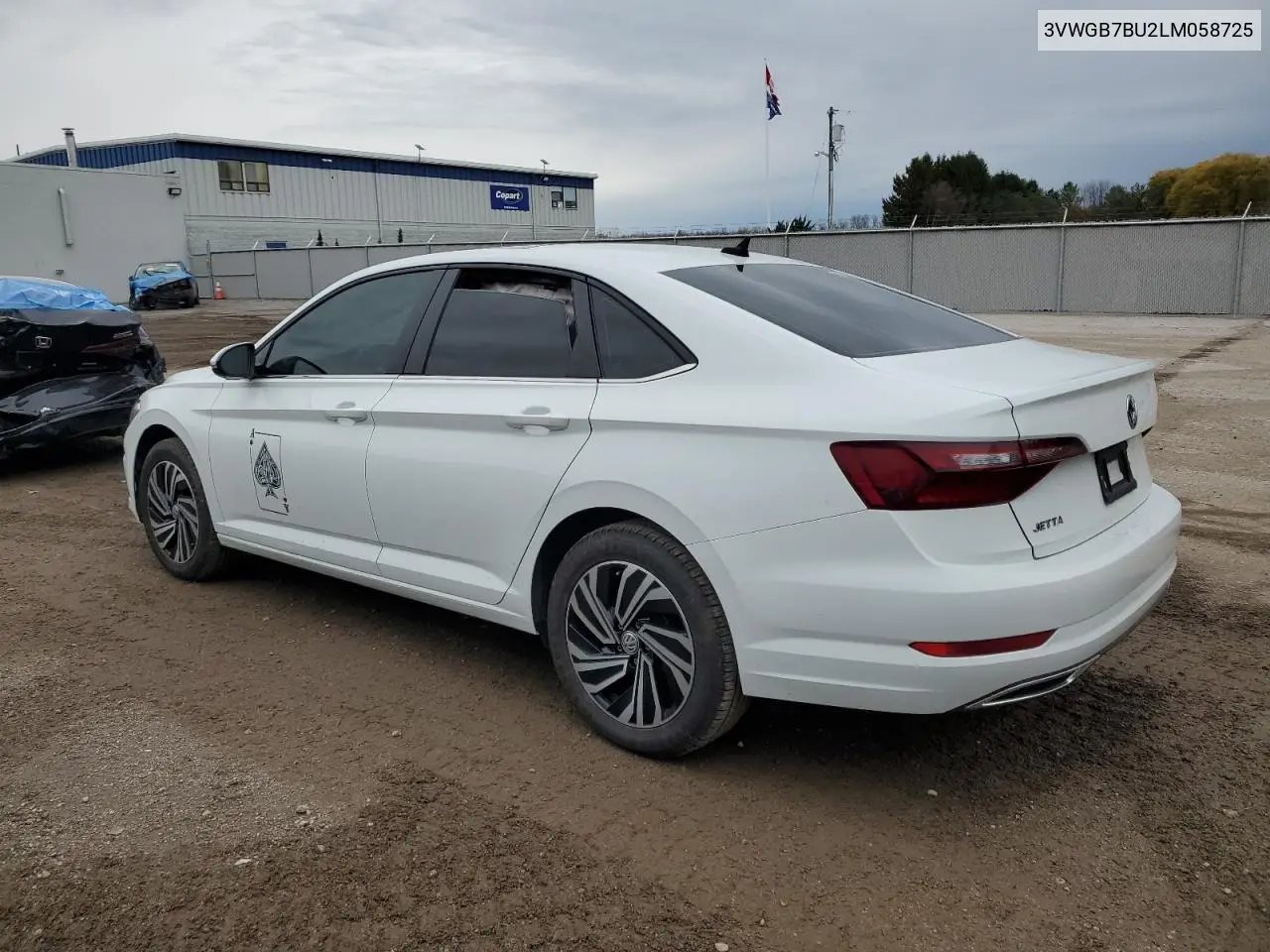 3VWGB7BU2LM058725 2020 Volkswagen Jetta Sel Premium