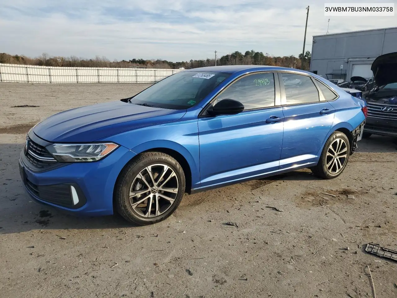 3VWBM7BU3NM033758 2022 Volkswagen Jetta Sport