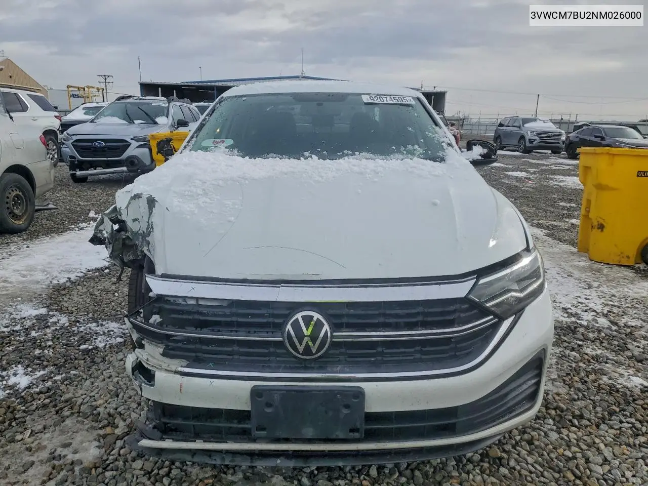 3VWCM7BU2NM026000 2022 Volkswagen Jetta S