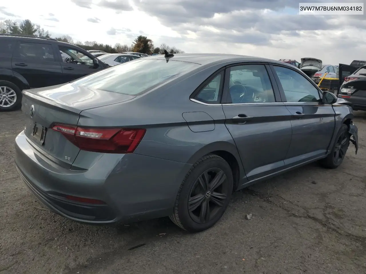 3VW7M7BU6NM034182 2022 Volkswagen Jetta Se