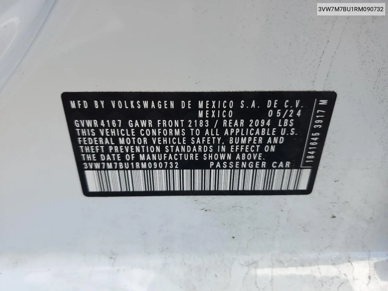 3VW7M7BU1RM090732 2024 Volkswagen Jetta Se